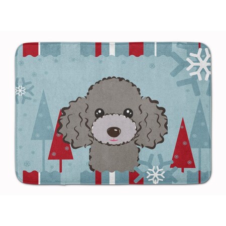 Carolines Treasures Winter Holiday Silver and Grey Poodle Machine Washable Memory Foam Mat BB1755RUG